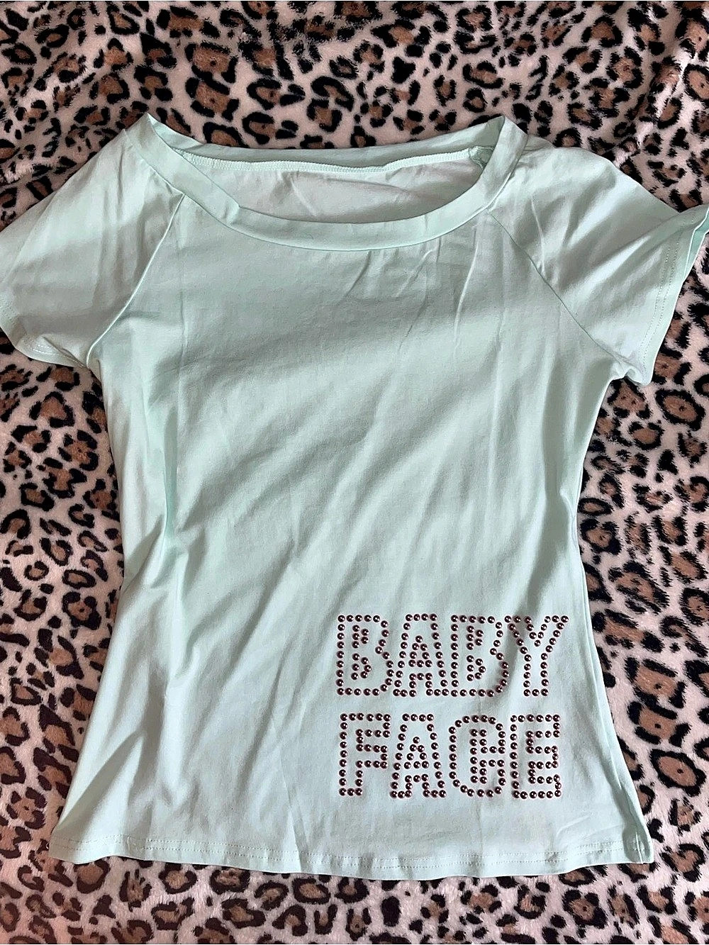 ♡ Y2K Short Sleeve Teal Graphic Tee